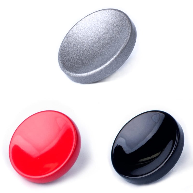 VKO Metal Soft Shutter Release Button,Delicate Camera Shutter Button Black Red Gray 11mm Concave Surface (3 Pack) - Image 1